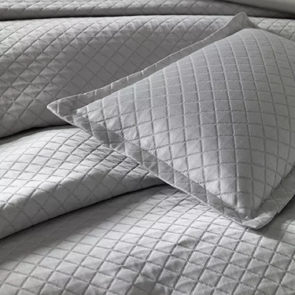 MATOUK NADIA MATELASSE’ COTTON BOUDOIR PILLOW SHAM SILVER  NWOT